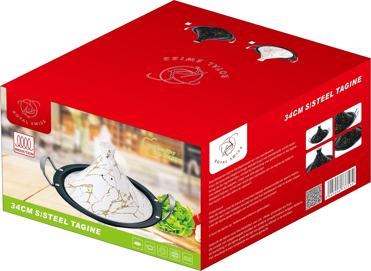 Tajine Marocchina ad Induzione con rivestimento antiaderente Da 34 CM 38 CM Adatto a tutti i tipi di fornelli