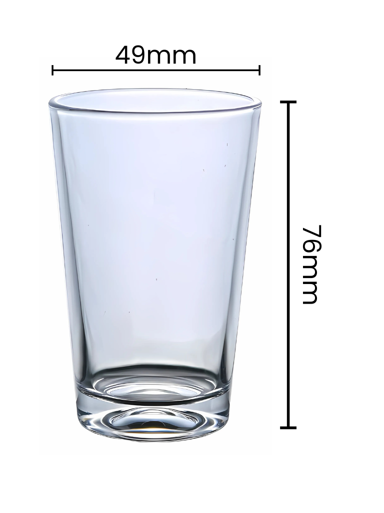 Bicchierini hayati scatola da 6 pz in vetro resistente alti 76mm larghi 49mm