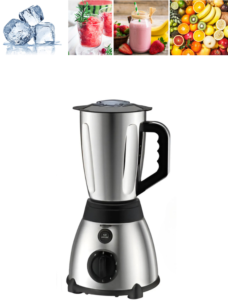 Frullatore Mixer 2 in 1 In Acciaio Inox Schleizer Caraffa da 1.5L Robusto e Multifunzione