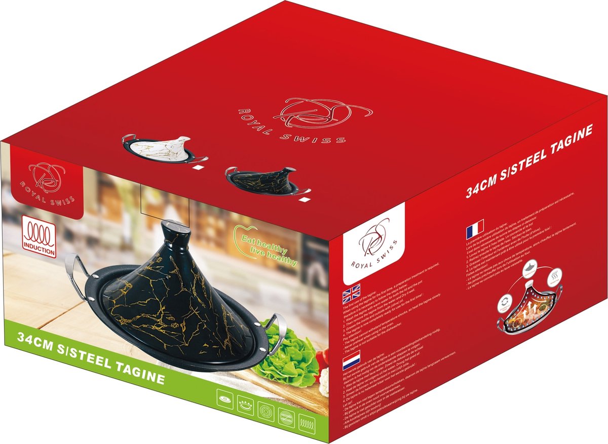 Tajine Marocchina ad Induzione con rivestimento antiaderente Da 34 CM 38 CM Adatto a tutti i tipi di fornelli