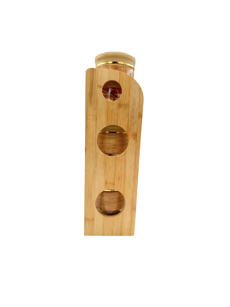 Set Di 10 Pezzi Di Barattoli Con 2 Bottiglie Di Olio Swissline in Legno