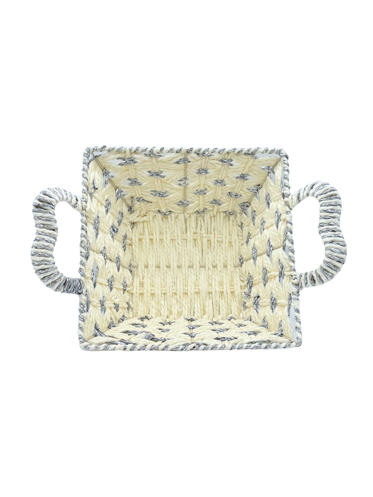 Cesto Porta Pane 27cm da Servizio Per Pane Dolci Panna Argento