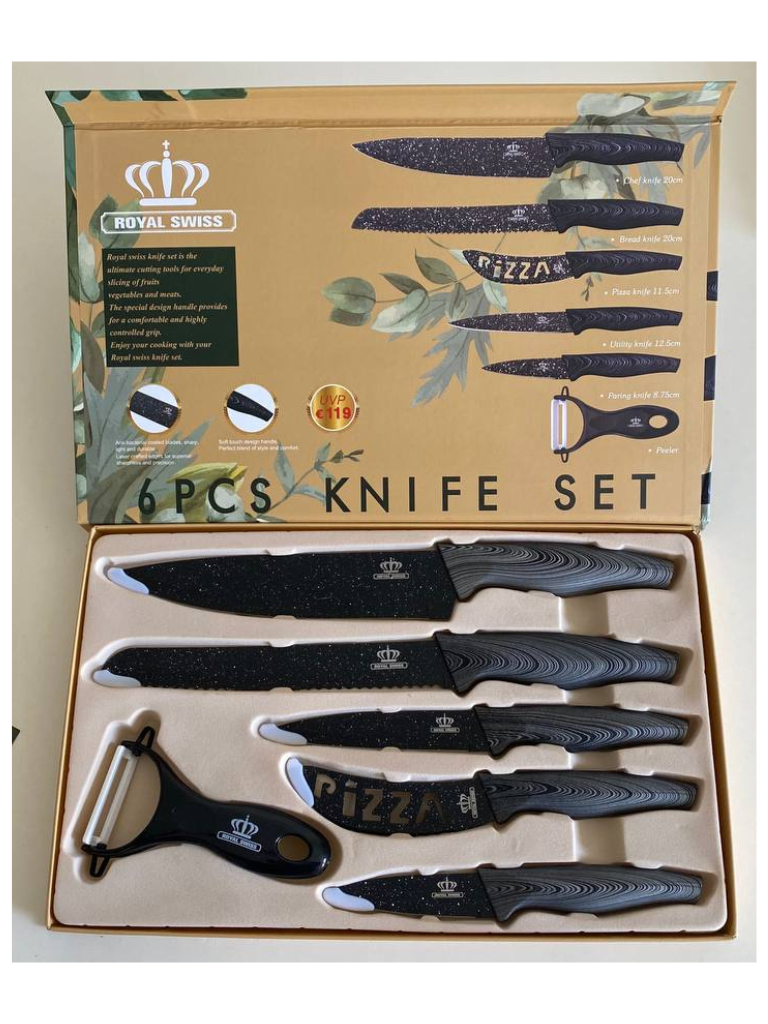 Coltelli Da Cucina Set Premium Antiaderente Da 6 Pezzi In Acciaio Inox