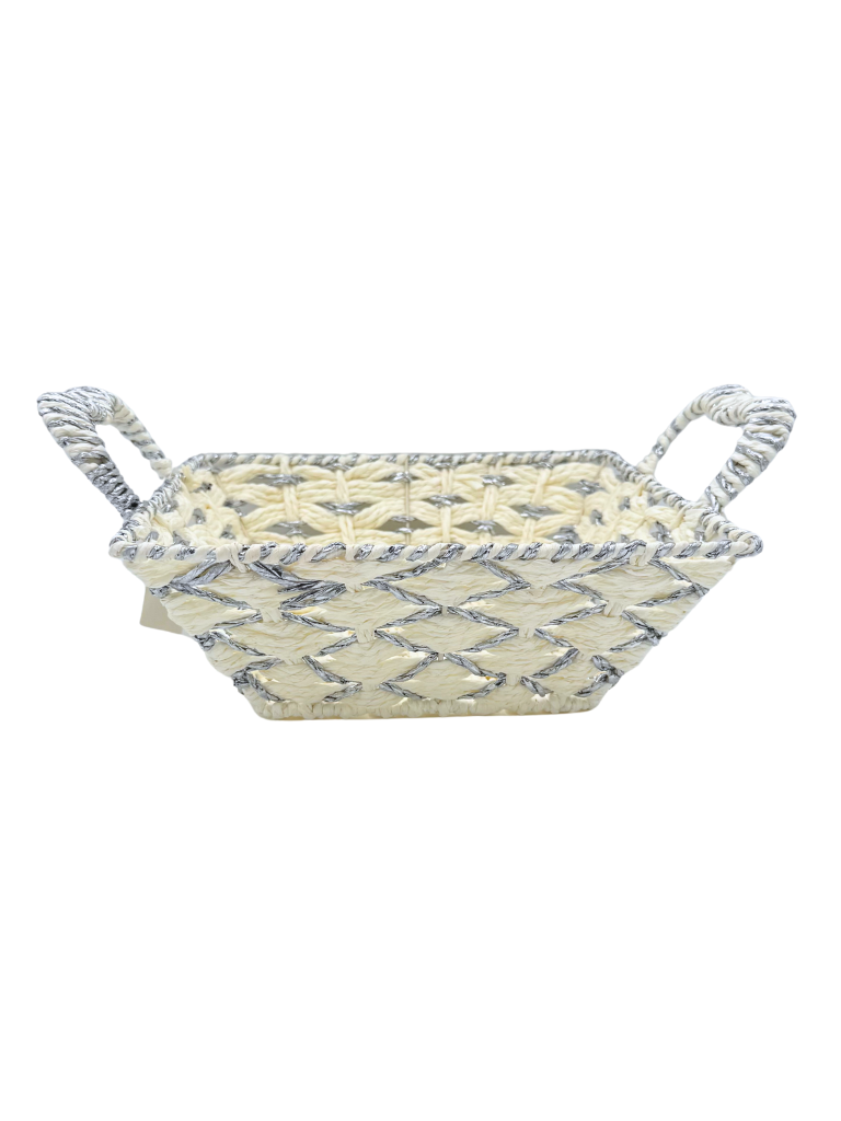 Cesto Porta Pane 27cm da Servizio Per Pane Dolci Panna Argento