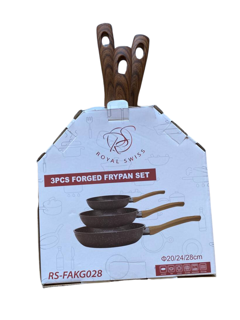 Set 3 Padelle In Alluminio rivestito Marmo antiaderente