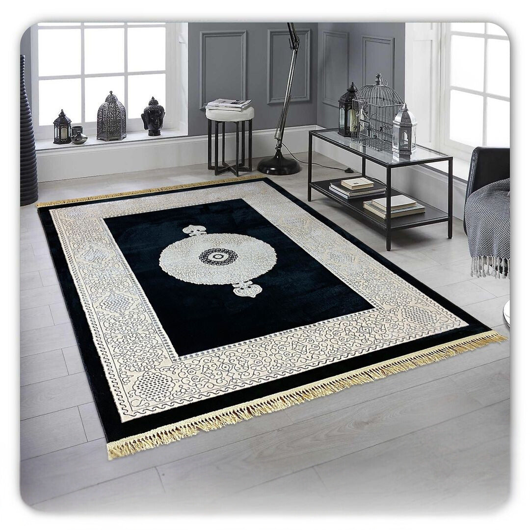 Tappeto Ruby Classico Nero 200X290CM Salotto Casa