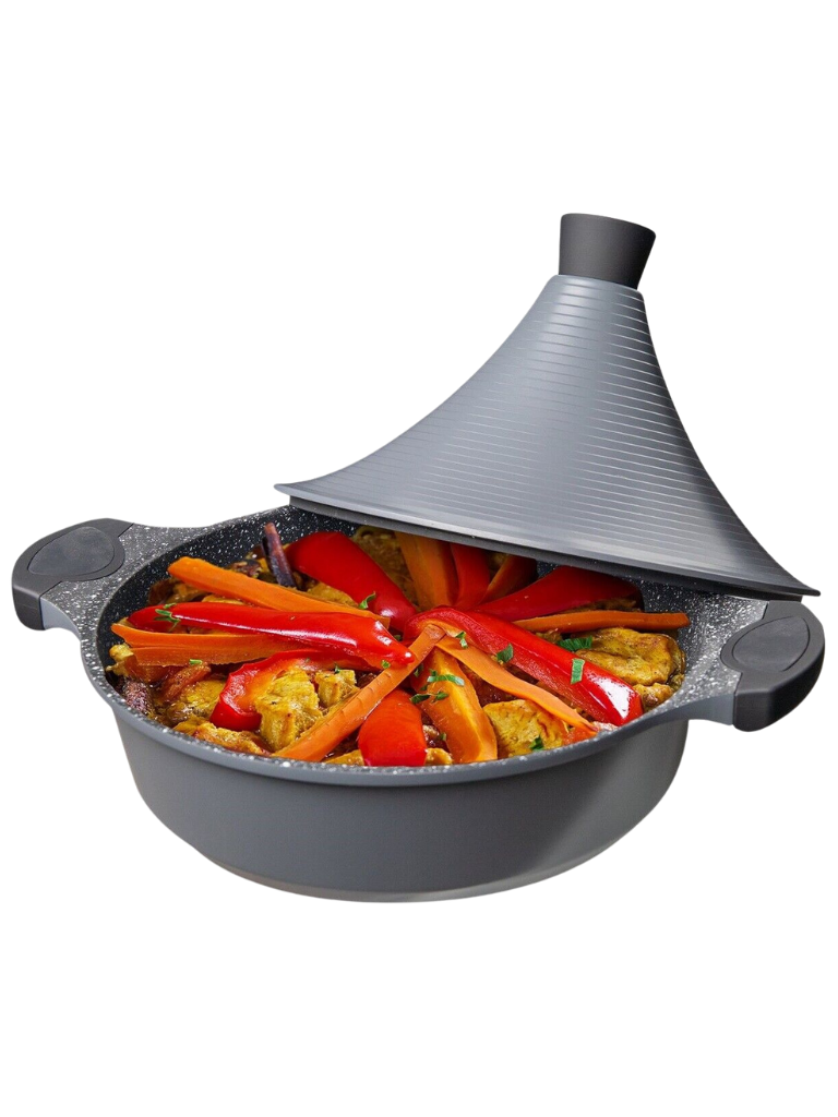 Tajine marocchina a Induzione 32 cm Rivestimento Antiaderente in Pietra Adatto a tutti i tipi di fornelli