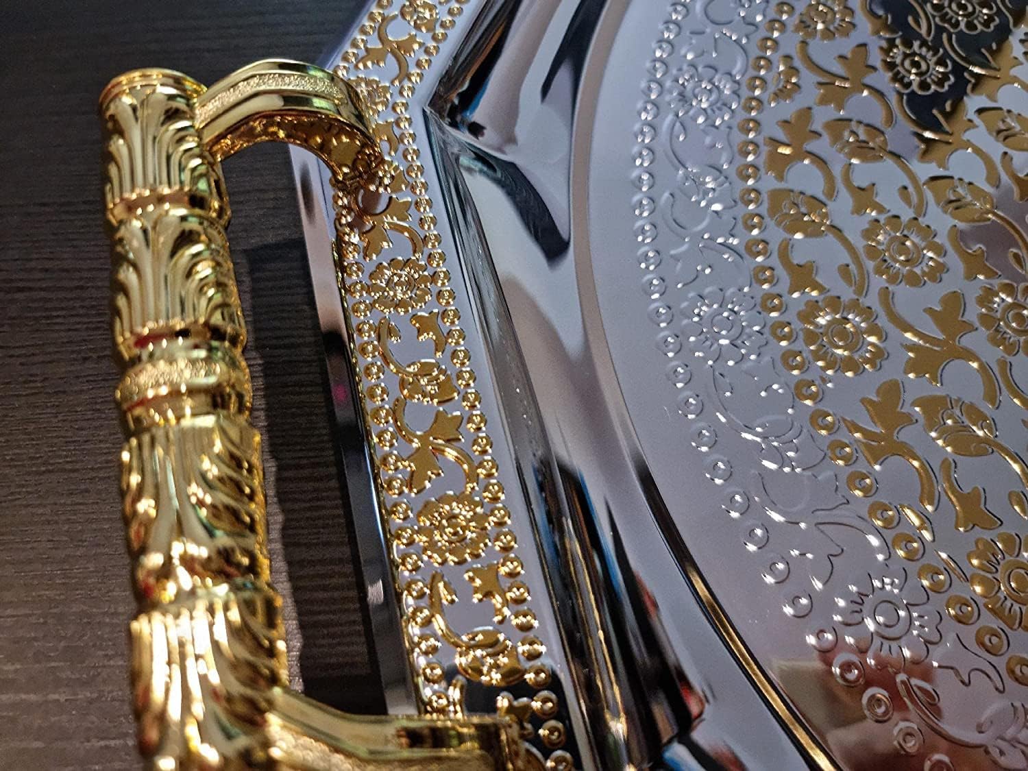 Vassoi Siniya Set Da 3 Pezzi Oro 48/41/31 Cm Da Servizio