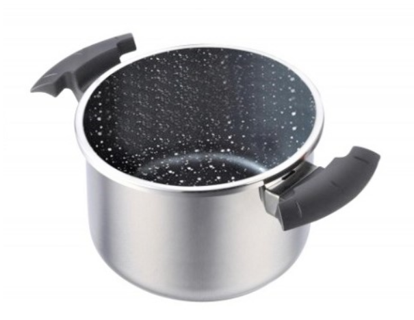 Royal Swiss Cocotte ® Pentola a pressione in acciaio inossidabile - Apertura automatica moderna - Interno in marmo antiaderente - Capacità 4L 6L 8L - Qualità Premium Cottura Facile e Veloce