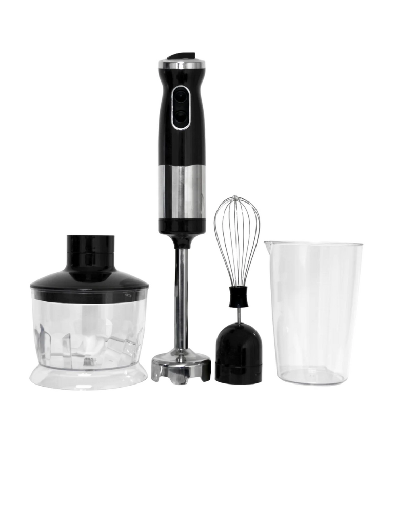 Royal Swiss Pan Set ® - Frullatore Ad Immersione 3 in 1 - Multiplo e Frusta - potente motore da 500 watt - 2 velocità - Frusta a immersione in acciaio inox rimovibile - contenitore di miscelazione di alta qualità da 650 ml