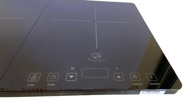 Royal Swiss ® Piano cottura ad induzione - Piastra elettrica Piano a 2 fuochi - Piano cottura elettrico - 2000 + 1500W - Touch control