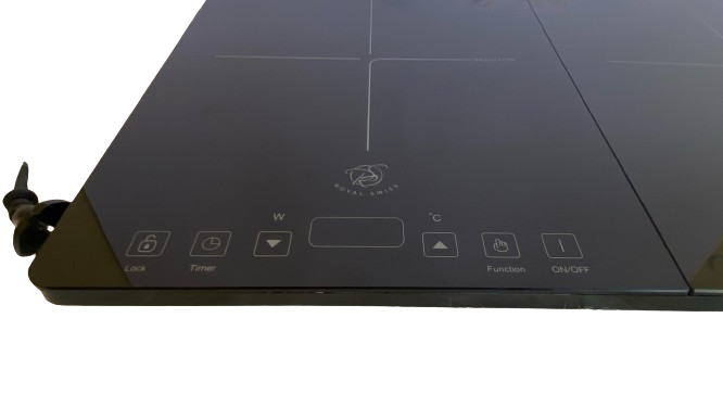 Royal Swiss ® Piano cottura ad induzione - Piastra elettrica Piano a 2 fuochi - Piano cottura elettrico - 2000 + 1500W - Touch control