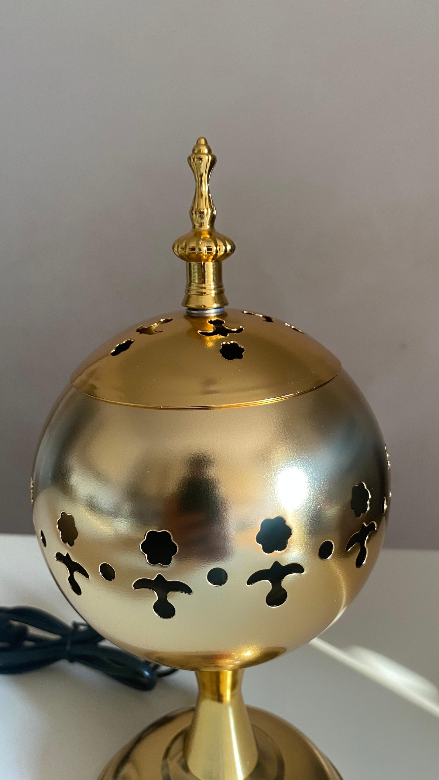 Mbikhra Bokhur Brucia Bruciatore Incenso Arabo Dorato Marrakech Oro