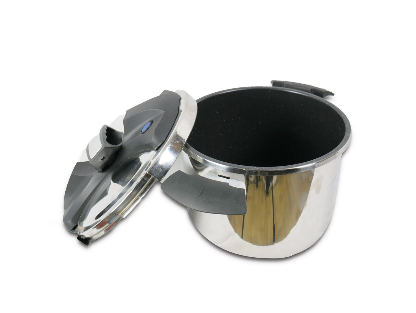 Royal Swiss Cocotte ® Pentola a pressione in acciaio inossidabile - Apertura automatica moderna - Interno in marmo antiaderente - Capacità 4L 6L 8L - Qualità Premium Cottura Facile e Veloce