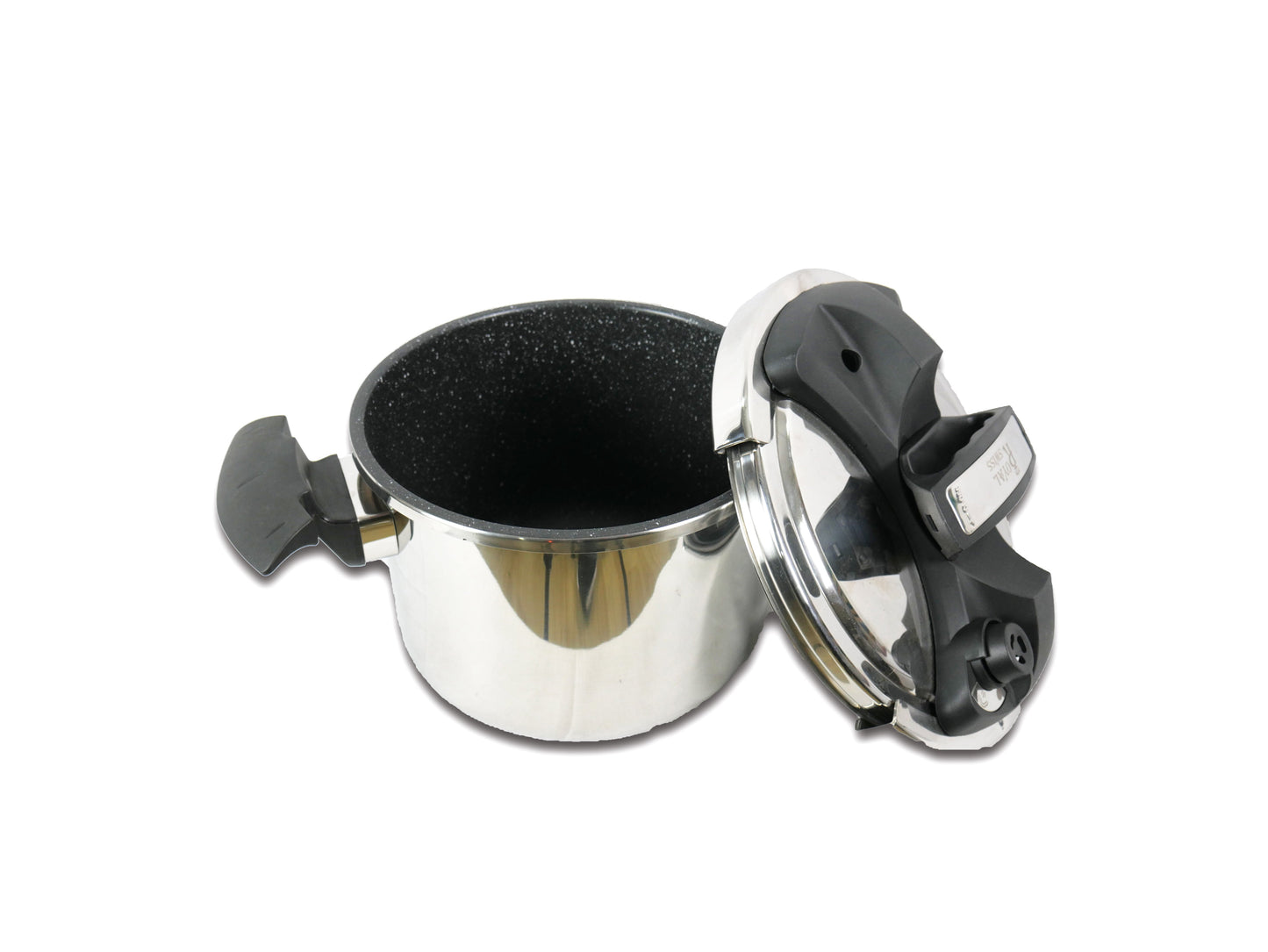 Royal Swiss Cocotte ® Pentola a pressione in acciaio inossidabile - Apertura automatica moderna - Interno in marmo antiaderente - Capacità 4L 6L 8L - Qualità Premium Cottura Facile e Veloce