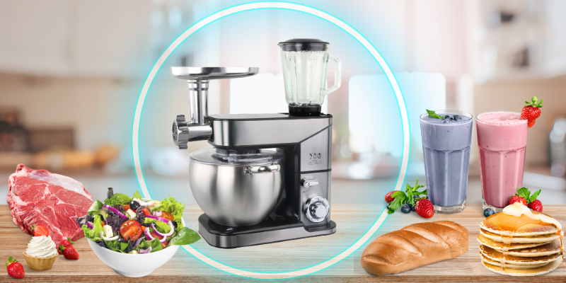 Royal Swiss Robots ® Robot da Cucina Multifunzione 10L 3 in 1 Impastatrice Planetaria Frullatore Tritacarne 2000W