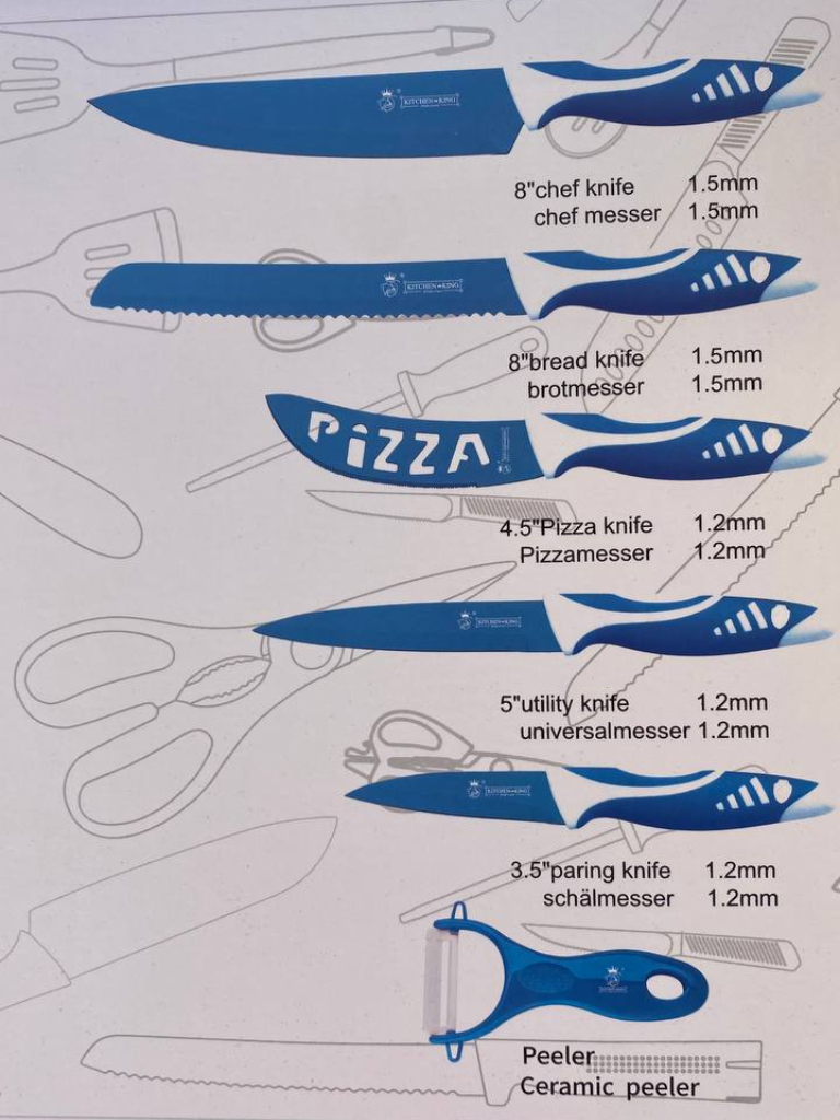 Coltelli Da Cucina Set Premium Da 6 Pezzi In Acciaio Inox