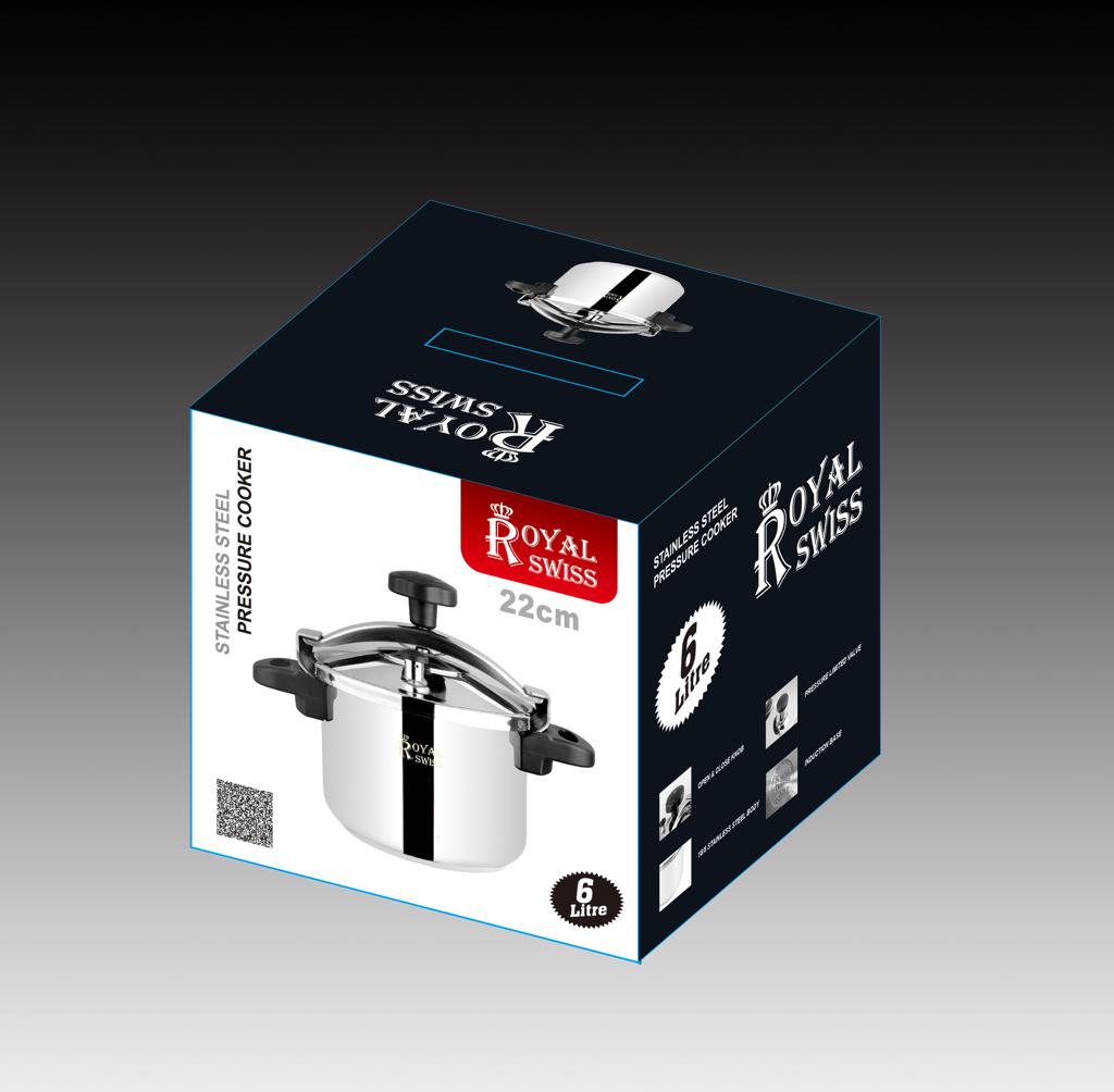 Royal Swiss Cocotte ® Pentola a Pressione Cocotte In Acciaio Inox 10L