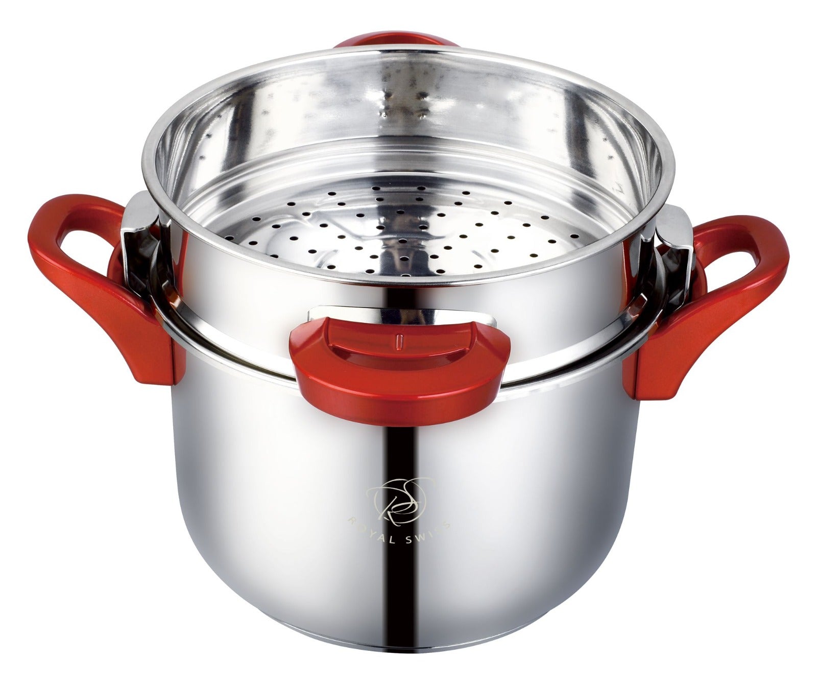 Royal Swiss Cocotte ® Pentola A Pressione E Couscouseria Vaporiera 2 In 1 Acciaio Inox 10L 8L 6L 4L