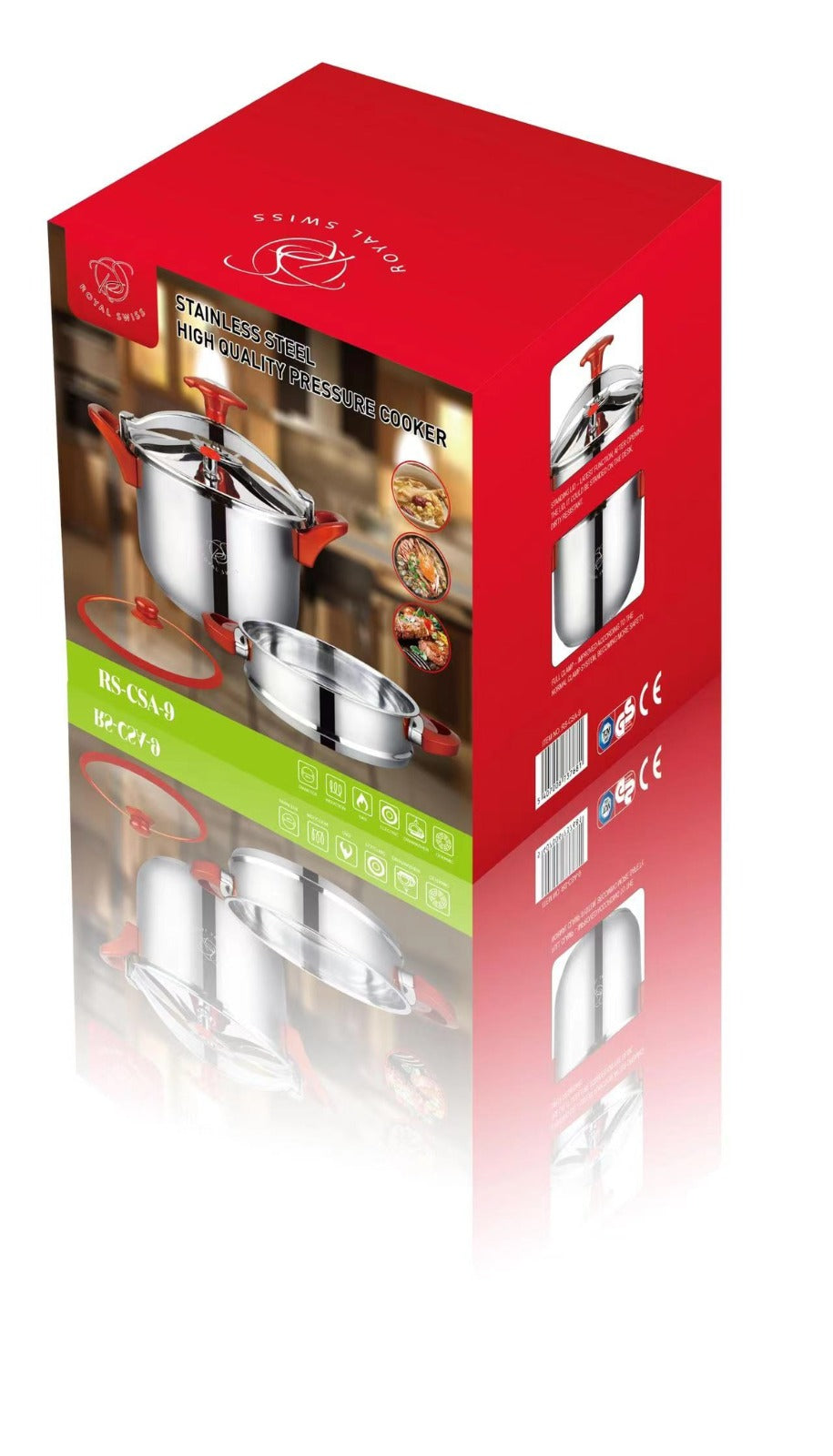 Royal Swiss Cocotte ® Pentola A Pressione E Couscouseria Vaporiera 2 In 1 Acciaio Inox 10L 8L 6L 4L