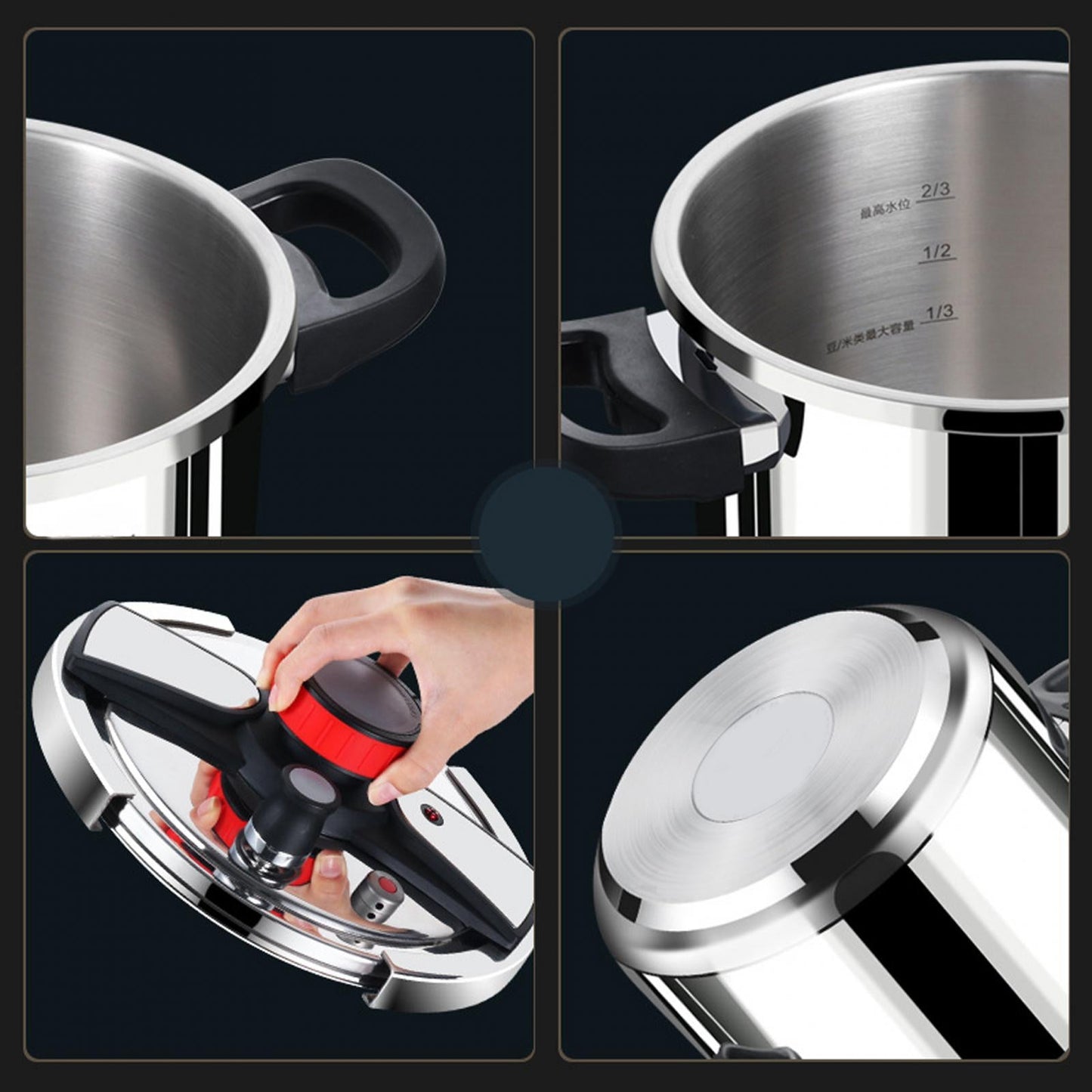 Royal Swiss Cocotte ® Pentola a pressione in acciaio inossidabile - Apertura automatica moderna - Capacità 6L 10L - Qualità Premium Cottura Facile e Veloce