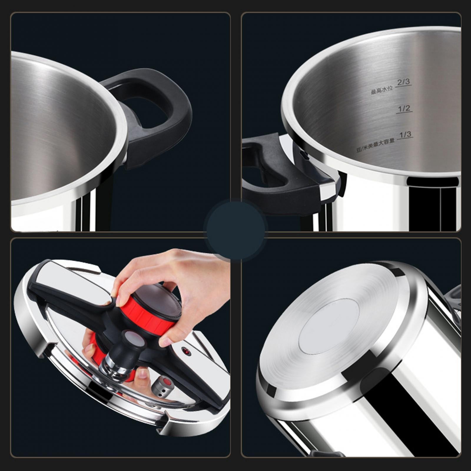 Royal Swiss Cocotte ® Pentola a pressione in acciaio inossidabile - Apertura automatica moderna - Capacità 6L 10L - Qualità Premium Cottura Facile e Veloce