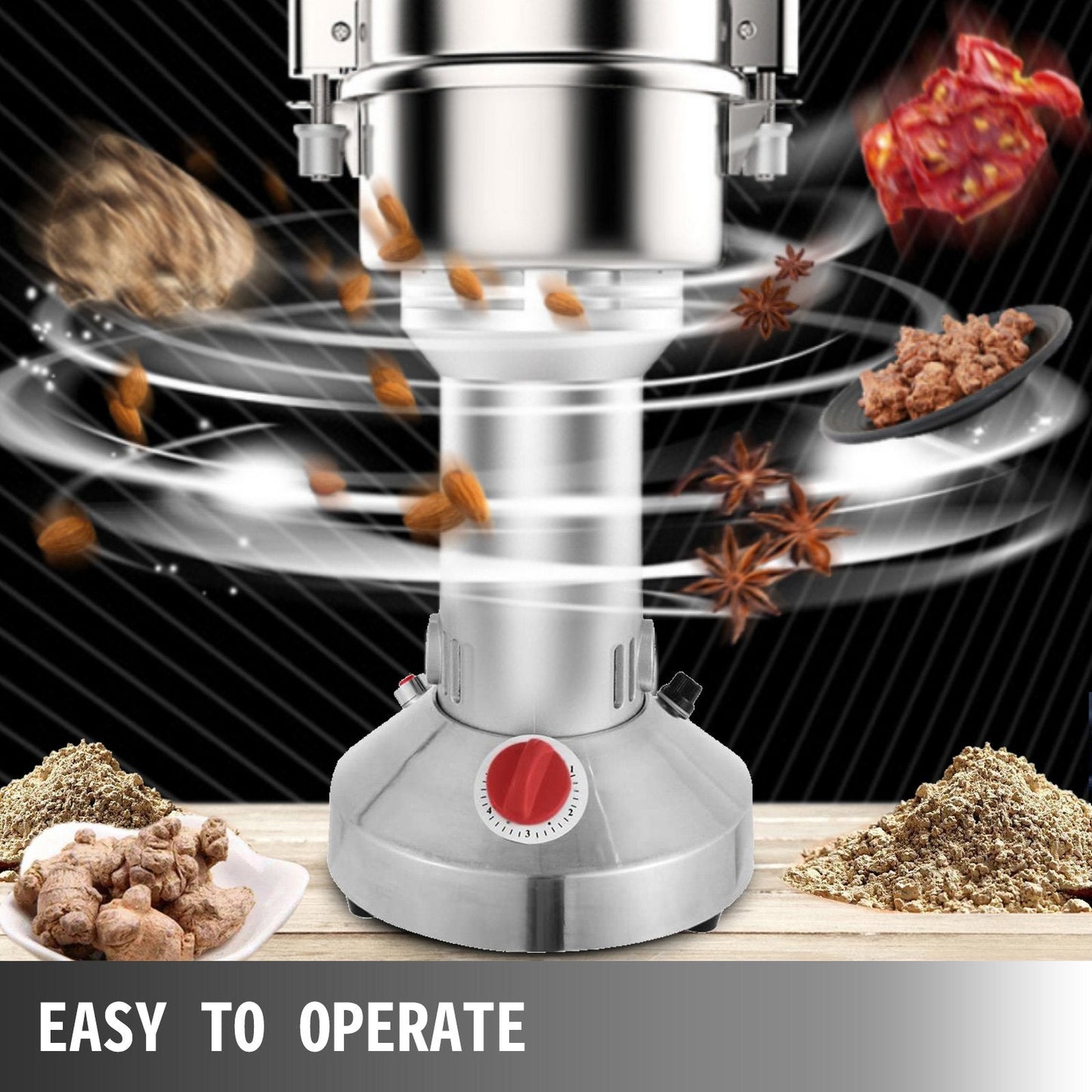 Royal Swiss® Mulino Elettrico 350g Macinacaffè in Acciaio Inox Macina per Cereali Caffè