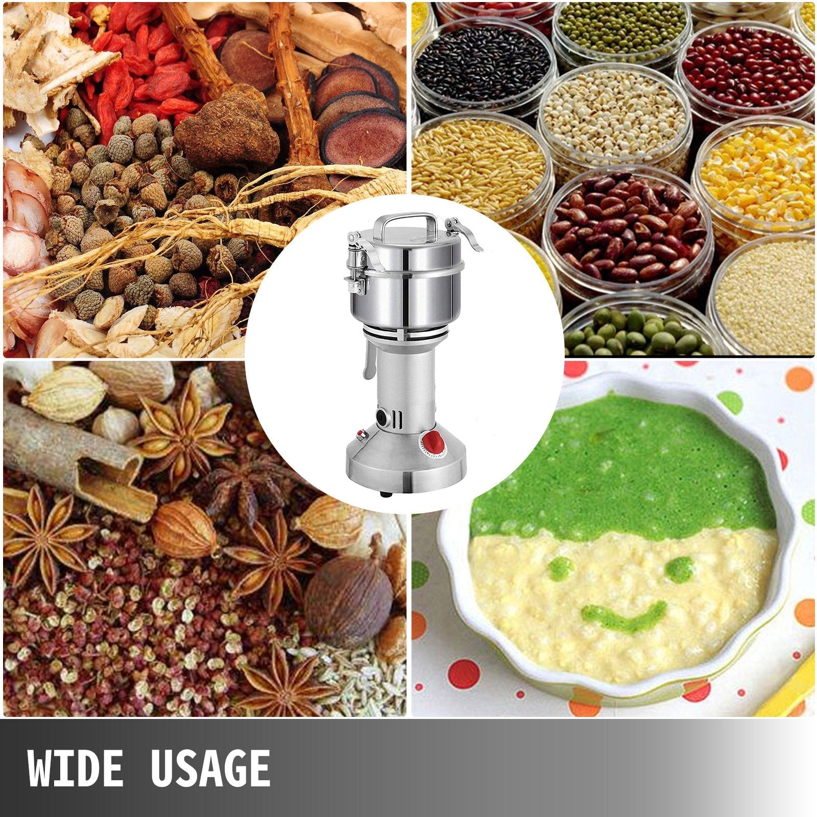 Hakal Line ® Mulino Elettrico 250g Macinacaffè in Acciaio Inox Macina per Cereali Caffè