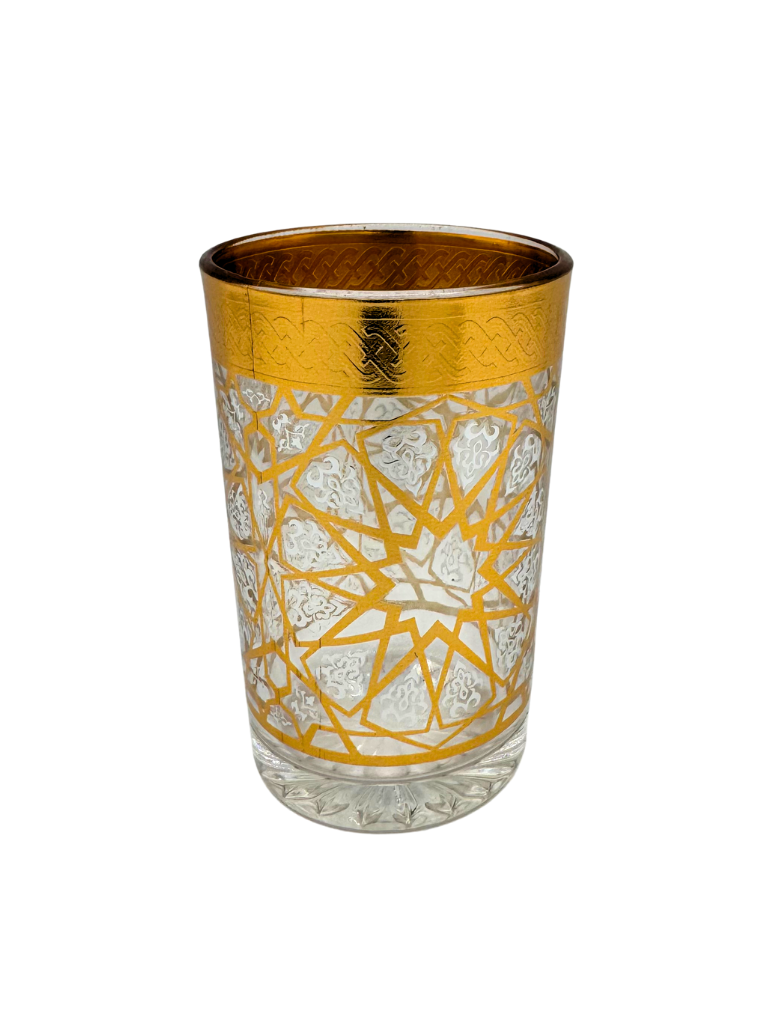 Set di 12 Bicchieri da te the da servizio decor decorazione dorata oro