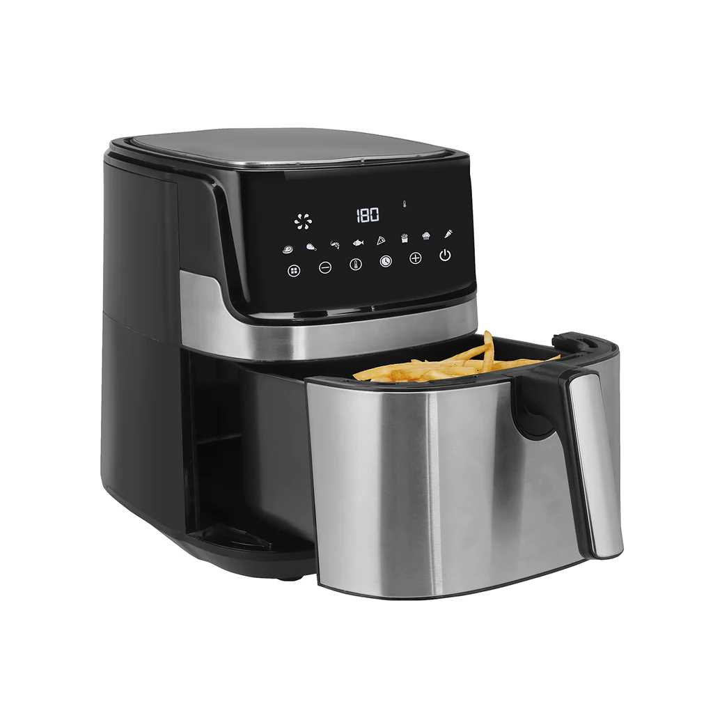 Royal Swiss Fryer ® Friggitrice Ad Aria da 8L 1700W - un nuovo modo sano e gustoso di cucinare - 95% di grassi in meno e fino all'80% di calorie in meno - 8 programmi preimpostati