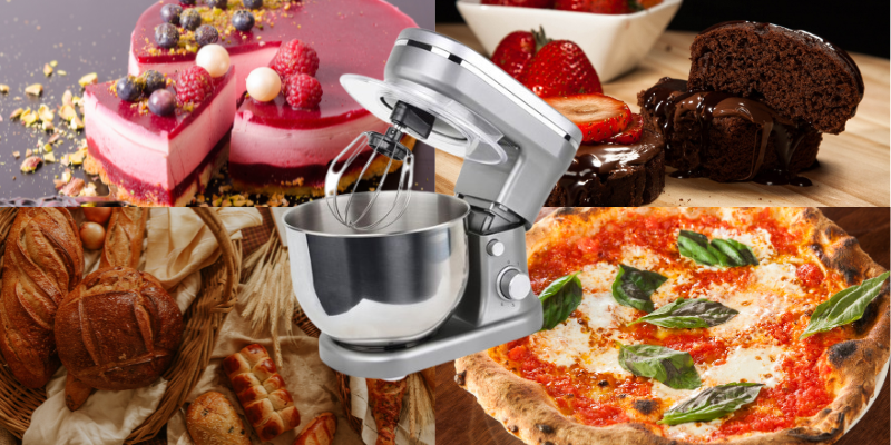 Royal Swiss Robots ® SL-9831 - Robot da cucina - Impastatrice planetaria - 1200 W - 5,0 litri - Acciaio inossidabile - Argento